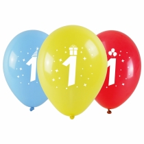 Balloons with Number 1 Print 3 pcs